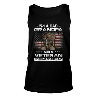 Im Dad Grandpa And A Veteran Proud Us Grandpa Dad Veteran Unisex Tank Top - Seseable