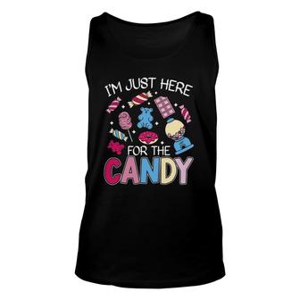Im Just Here For The Candy Sweet Sugar Lollipop Dessert Unisex Tank Top | Mazezy
