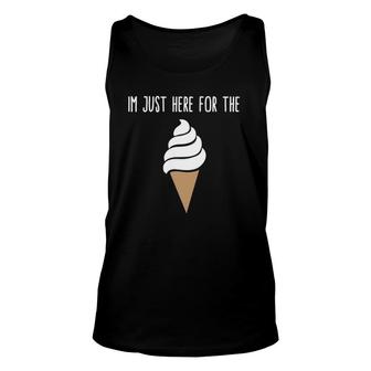 Im Just Here For The Ice Cream Cute Vanilla Soft Serve Unisex Tank Top | Mazezy
