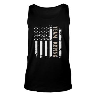 Independence Day Team Roping Rodeo Event July Of 4Th Us Flag Unisex Tank Top - Seseable