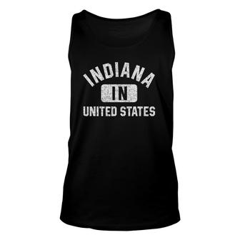 Indiana Gym Style Distressed White Print Unisex Tank Top - Seseable