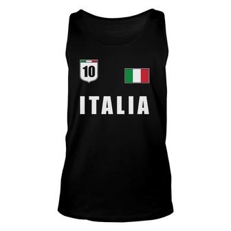 Italia Tee Italy Italian Soccer Player Flag Jersey Trikot Unisex Tank Top - Seseable