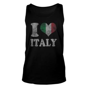 Italy Italian Flag Love Heart Italia Italiano Unisex Tank Top - Seseable