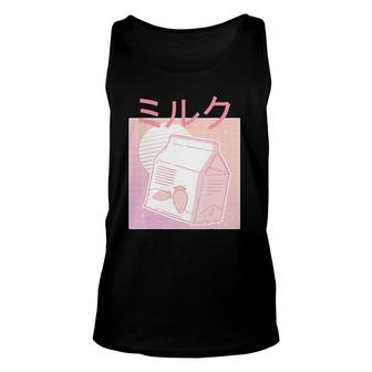 Japanese Anime Kawaii Strawberry Milk Shake Retro 90S Anime Unisex Tank Top - Seseable