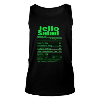 Jello Salad Nutrition Facts Funny Thanksgiving Christmas Unisex Tank Top - Seseable