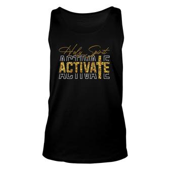 Womens Jesus Christians Holy Spirit Activate Religious For Women V-Neck Tank Top | Mazezy