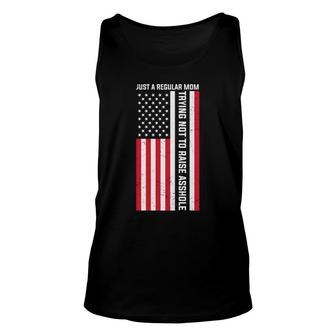Just A Regular Mom Trying Flag Great Gift Unisex Tank Top - Seseable