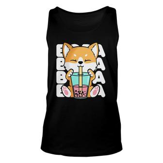Kawaii Shiba Inu Dog Bubble Tea Boba Anime Neko Japan Unisex Tank Top | Mazezy
