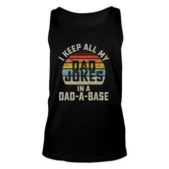 Mens I Keep All My Dad Jokes In A Dad A Base Vintage Tank Top | Mazezy
