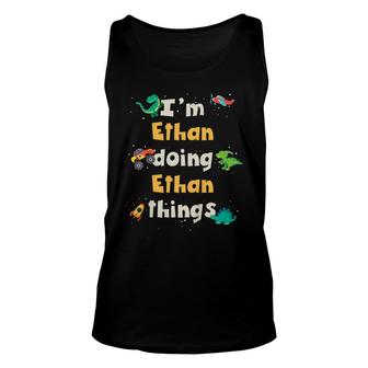 Kids Cool Ethan Personalized First Name Boys Unisex Tank Top - Seseable