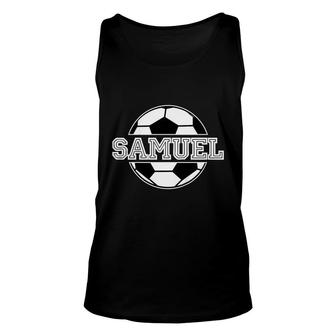 Kids Soccer Boy Samuel Birthday Soccer Ball Kids Name Unisex Tank Top - Seseable