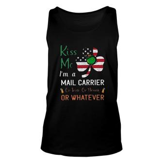 Kiss Me Im A Mail Carrier Trendy Gift Unisex Tank Top - Thegiftio UK