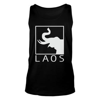 Laos Boxed Typography Laotian Sabaidee Lao Flag Unisex Tank Top | Mazezy