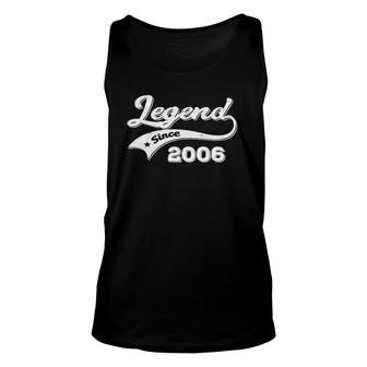 Legend Since 2006 Funny Vintage Birthday Gift Unisex Tank Top | Mazezy