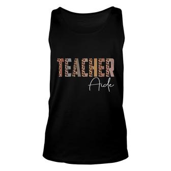 Leopard Teacher Aide Funny Job Title School Worker Unisex Tank Top - Seseable