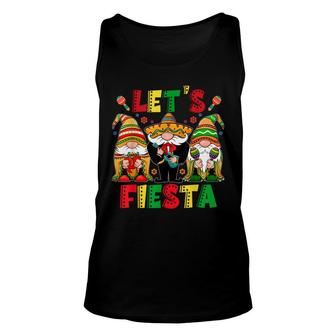 Lets Fiesta Cinco De Mayo Latin Gnomes Mexican Party Poncho Unisex Tank Top | Seseable FR