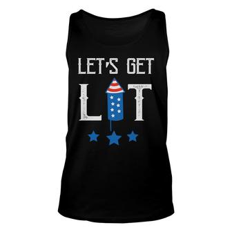 Lets Get Lit July Independence Day Great 2022 Unisex Tank Top - Seseable