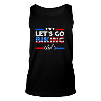 Lets Go Biking Us Flag Unisex Tank Top | Mazezy