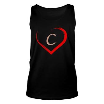 Letter C Initial Valentines Day Couple For Him And Her Tank Top | Mazezy