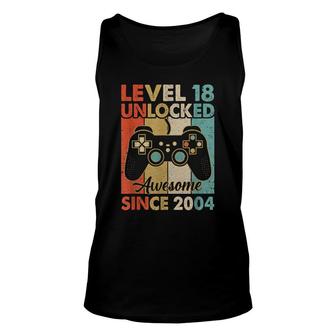 Level 18 Unlocked Awesome 2004 Video Game 18Th Birthday Boy Unisex Tank Top - Seseable