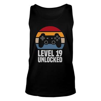 Level 19 Unlocked 19Th Birthday 19 Years Old Video Gamer Unisex Tank Top - Seseable