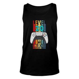 Level 20 Unlocked 20Th Birthday Awesome 2001 20 Years Old Unisex Tank Top - Seseable