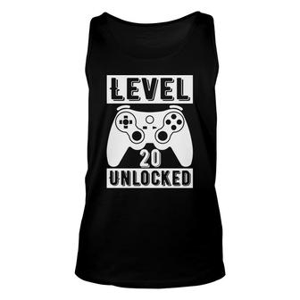 Level 20 Unlocked And Happy 20Th Birthday Since I Was Born In 2002 Unisex Tank Top - Seseable