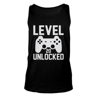 Level 20 Unlocked Video Games Is My 20Th Birthday Since 2002 Unisex Tank Top - Seseable