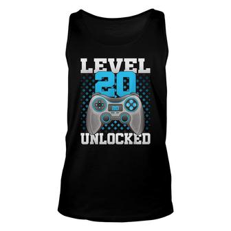 Level 20 Unlocked Video Gaming 20Th Birthday 2002 Game Gamer Unisex Tank Top - Seseable