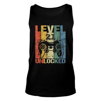 Level 21 Unlocked Awesome 2001 Video Game 21Th Birthday Gift Unisex Tank Top - Seseable
