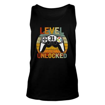 Level 31 Unlocked 31 Years Old Retro 31St Birthday Gift Unisex Tank Top - Seseable