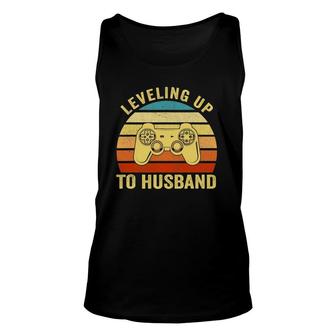 Leveling Up To Husband Engagement Groom Video Games Gamer Unisex Tank Top | Mazezy