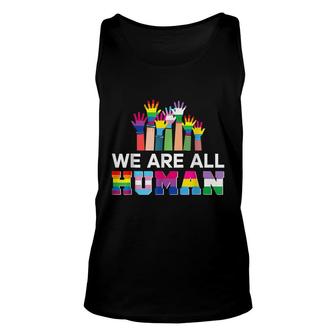 Lgbt Gay Flag Ally We Are All Human Pride Month Plus Size Unisex Tank Top - Seseable