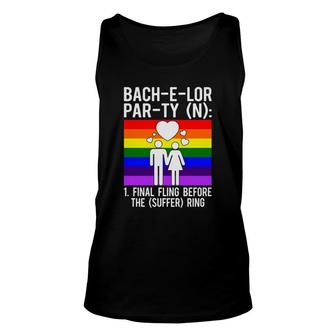 Lgbt Pride Gay Bachelor Party Suffering Engagement Groom Bachelor Party Unisex Tank Top - Seseable