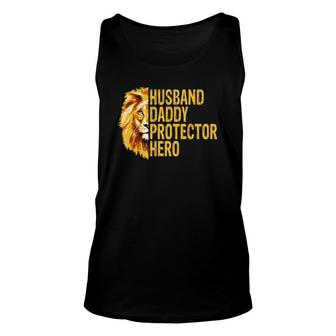 Lion Dad Funny Husband Daddy Protector Hero Fathers Day Unisex Tank Top - Seseable