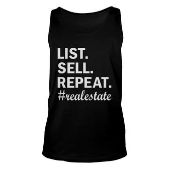 List Sell Repeat Hashtag Real Estate Life Unisex Tank Top - Seseable