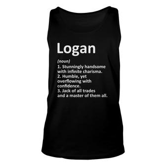 Logan Definition Personalized Name Funny Gift Idea Unisex Tank Top | Mazezy