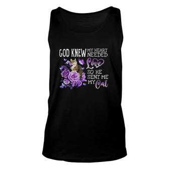 Love Cat God Knew My Heart I Need Love So He Sent My Me Siamese Cat Tank Top | Mazezy