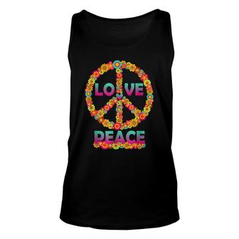 Love Peace Sign Freedom 60S 70S Tie Dye Hippie Vibes Costume Unisex Tank Top - Thegiftio UK