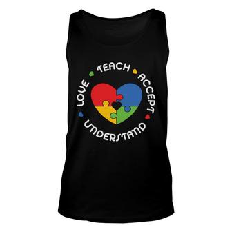 Love Teachers Acceptance Understanding And Great Students Unisex Tank Top - Seseable