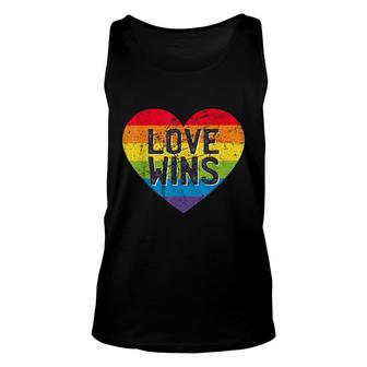 Love Wins Rainbow Lesbian Gay Pride Rainbow Lgbt Unisex Tank Top - Thegiftio