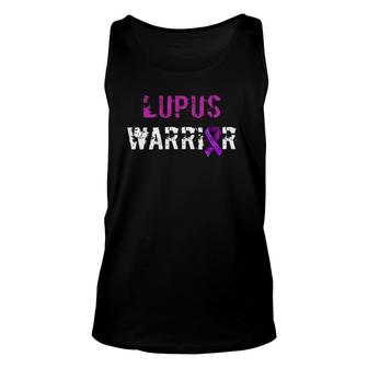 Lupus Warrior Awareness Purple Ribbon Support Unisex Tank Top - Seseable