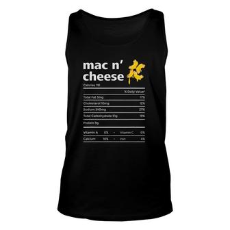 Mac N Cheese Nutrition Facts Funny Thanksgiving Christmas Unisex Tank Top - Seseable