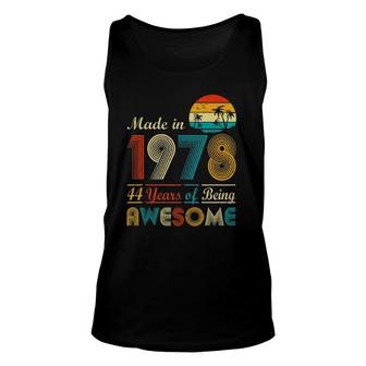 Made In 1978 Vintage Retro 44 Years Old 44Th Birthday Gifts Unisex Tank Top - Seseable