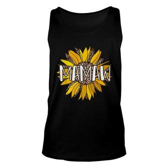 Mamaw Gifts - Leopard Print Sunflower Flower Women Grandma Unisex Tank Top - Seseable