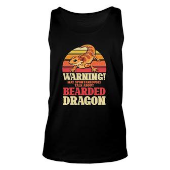 May Spontaneously Talk About Bearded Dragon Vintage Reptile Unisex Tank Top - Seseable