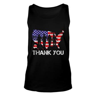 Memorial Day 4Th Of July Thank You Soldiers Retro Vintage Unisex Tank Top - Seseable