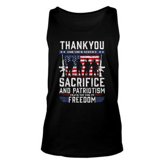 Memorial Day Thank You For Your Service And Sacrifice T Unisex Tank Top - Seseable