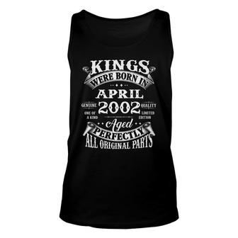 Mens 20Th Birthday Gift Kings Born In April 2002 20 Years Old Unisex Tank Top - Seseable