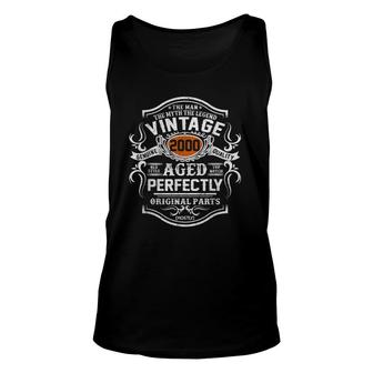 Mens 21 Years Old 2000 Vintage 21St Bday Gift Tee Decorations Unisex Tank Top - Seseable